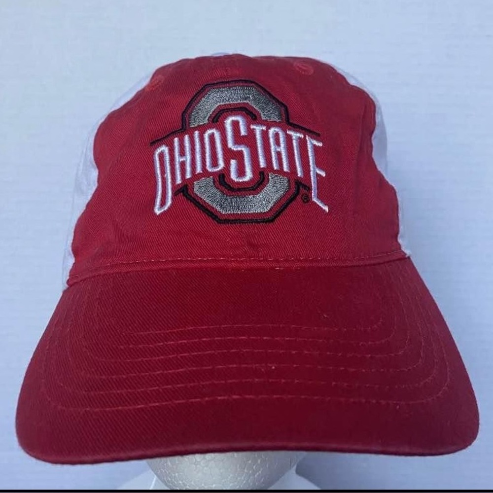 Ohio State Buckeyes OSU Ball Cap Hat Adjustable Baseball Red/White FAN 1 Cotton
